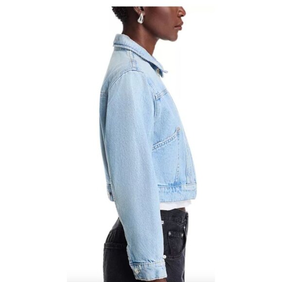 NWT MOTHER The Duo Short Denim Jacket XS - Picture 4 of 12
